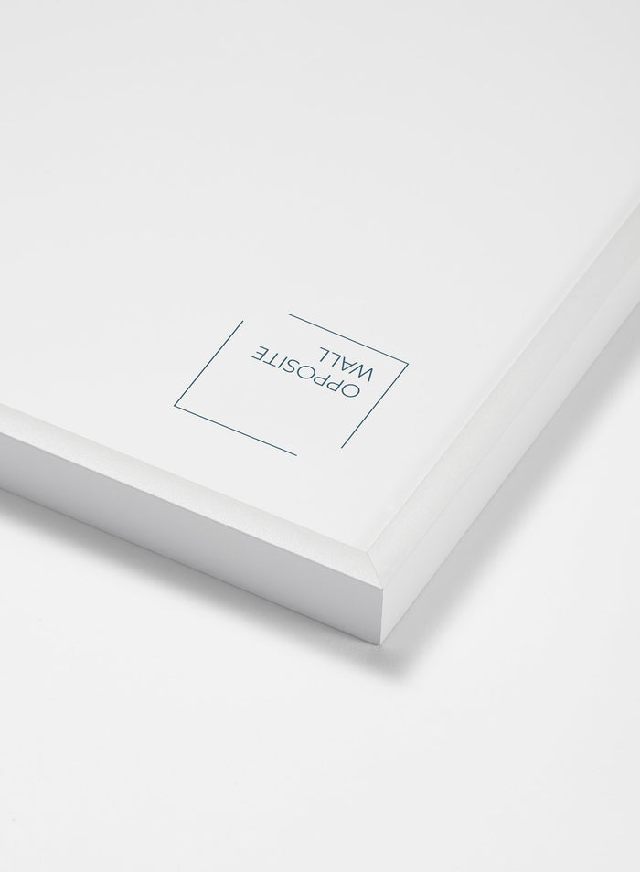 Scandinavian white aluminum metal frame by Opposite Wall - Corner of the frame - Size 16x20 inches