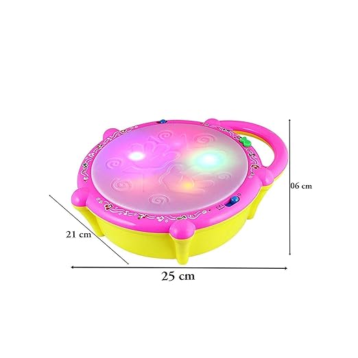 White Whale Flash Drum with 3D Lights, Music Baby Toy for 2 3 4 Year Kid Boy Girl