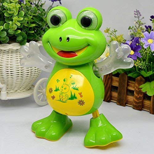 White Whale Musical and Dancing Frog Toy with Lights, Dancing Walking Toys, Baby Infant Toy Learning Development