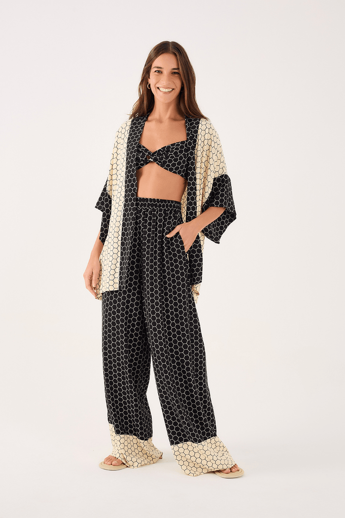 Wide Leg Pant In Honey Print_1