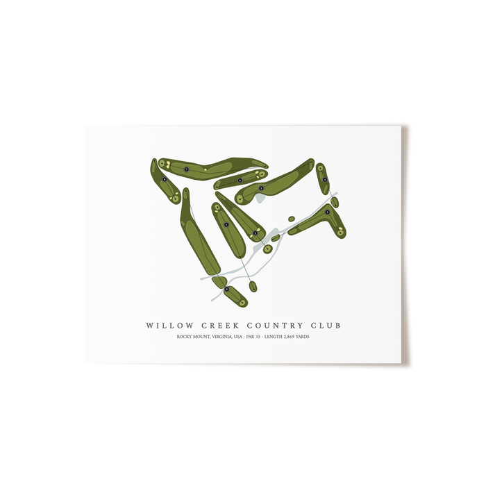Willow Creek Country Club | Golf Course Map | Unframed