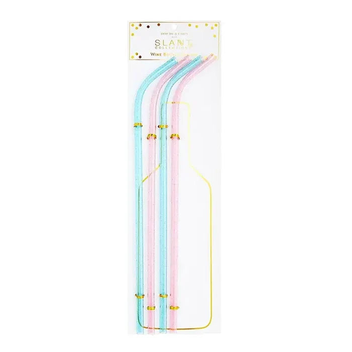 Wine Bottle Glitter Straws