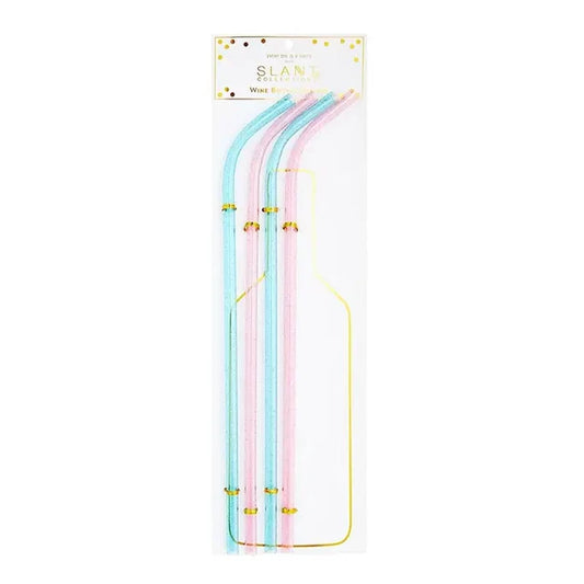 Wine Bottle Glitter Straws