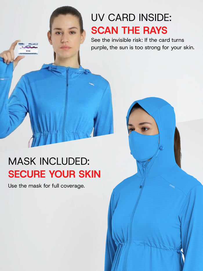 Women's Blue Full Length Sun Jacket | AirWeave™