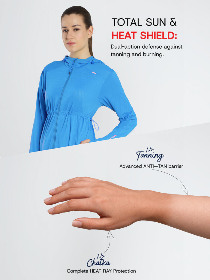 Women's Blue Full Length Sun Jacket | AirWeave™
