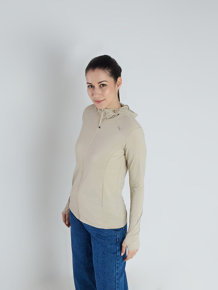 Women's Coffee Mid-Length Sun Jacket | AirWeave™