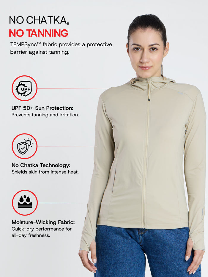 Women's Coffee Mid-Length Sun Jacket | AirWeave™