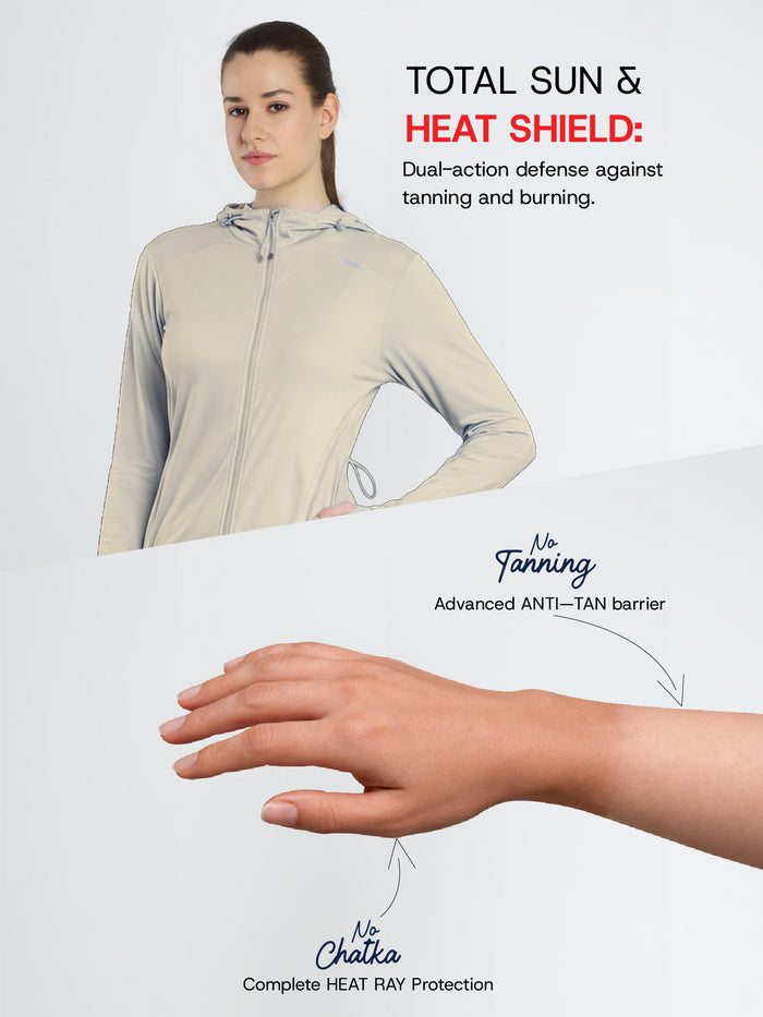 Women's Coffee Mid-Length Sun Jacket | AirWeave™