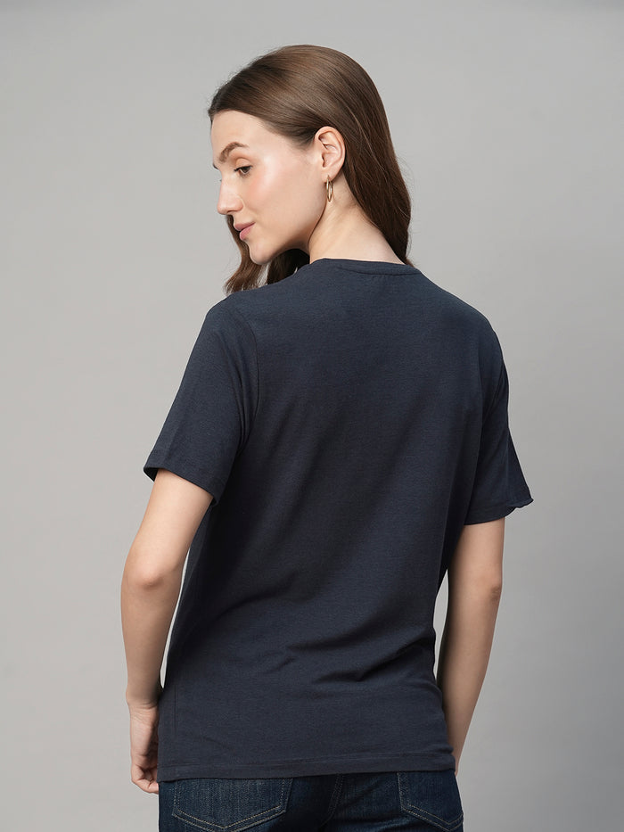 Women's Cotton Bamboo Regular Fit Tshirt Navy
