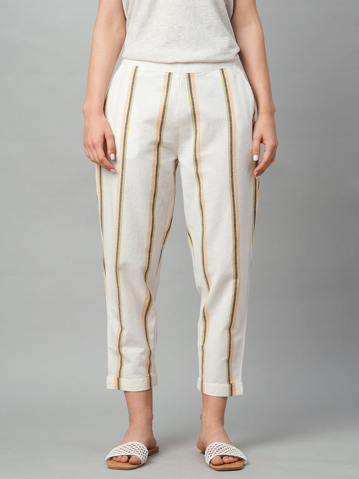 Women's Cotton Linen Regular Fit Pant Natural