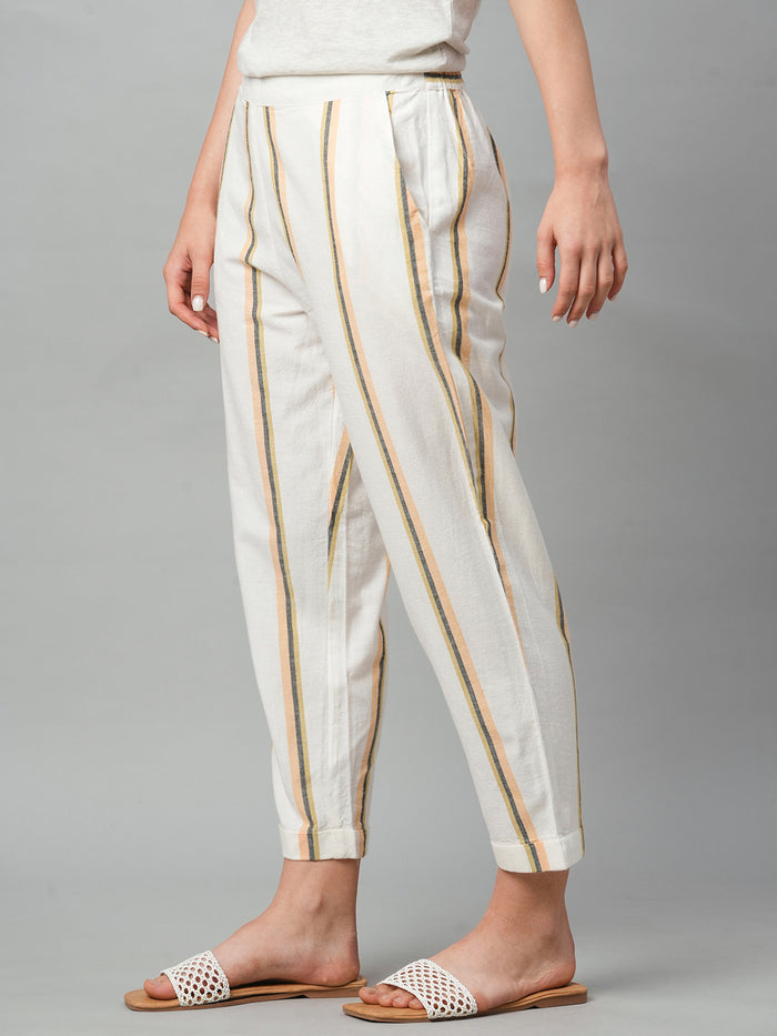 Women's Cotton Linen Regular Fit Pant Natural