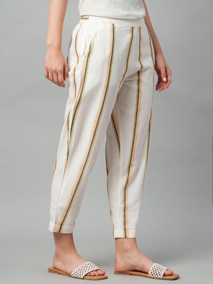 Women's Cotton Linen Regular Fit Pant Natural