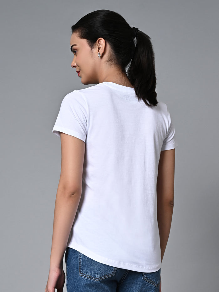 Women's Cotton Regular Fit Tshirt White