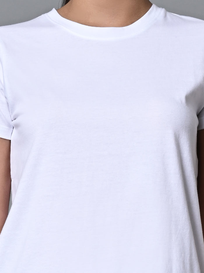 Women's Cotton Regular Fit Tshirt White