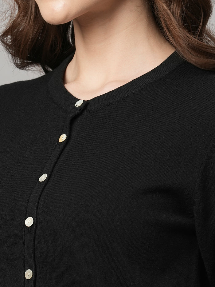 Women's Cotton Viscose Regular Fit Tshirt Black