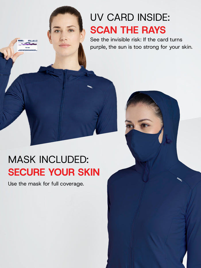 Women's Dark Blue Crop Top Sun Jacket | AirWeave™
