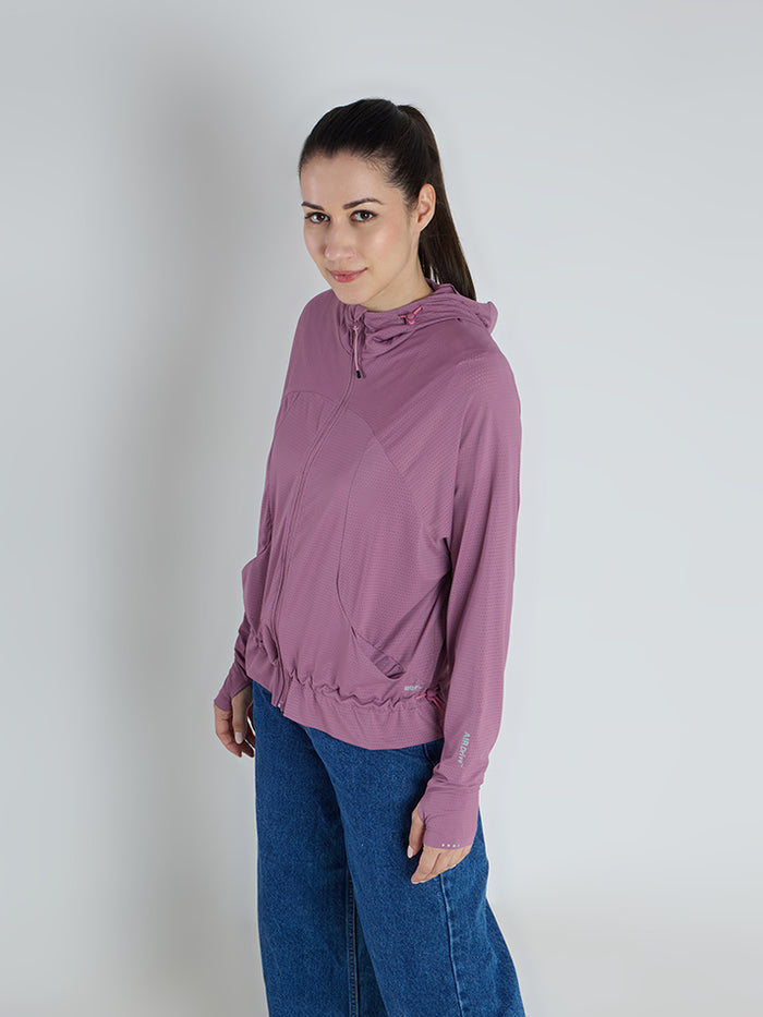 Women's Deep Purple Crop Top Sun Jacket | AirWeave™