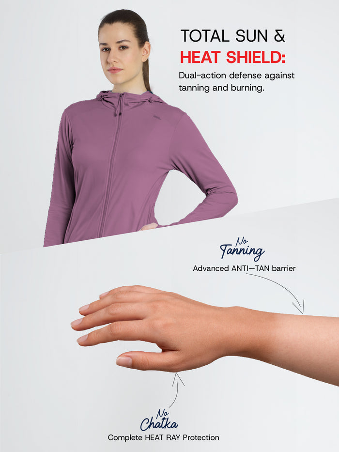 Women's Deep Purple Crop Top Sun Jacket | AirWeave™