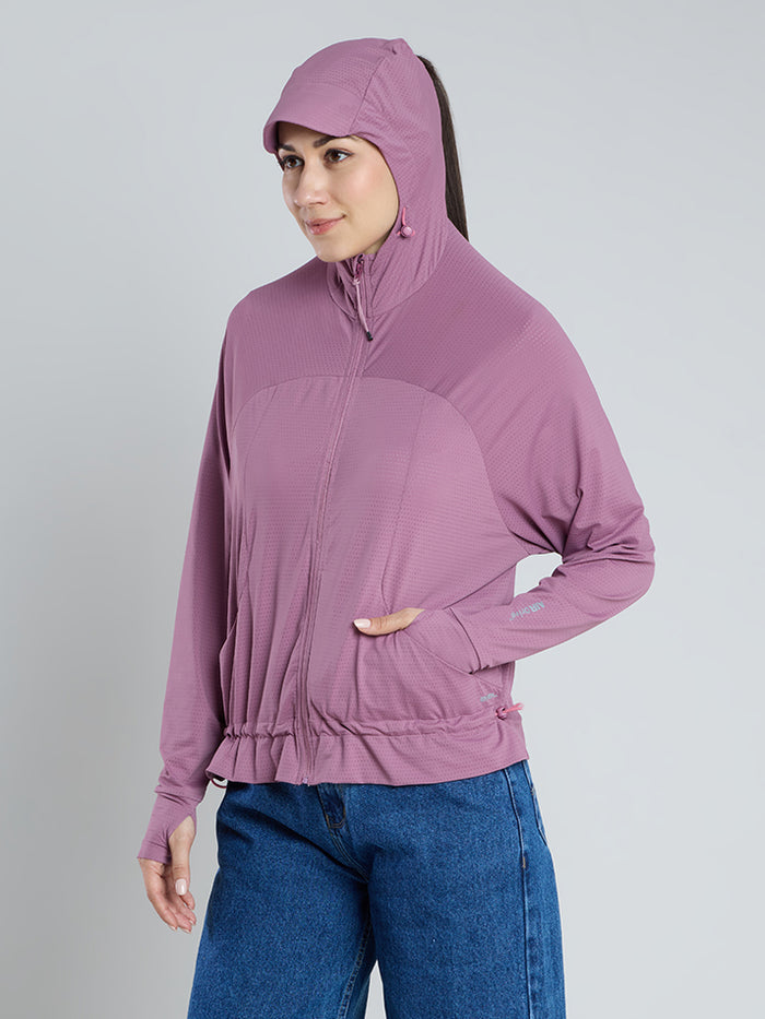 Women's Deep Purple Crop Top Sun Jacket | AirWeave™