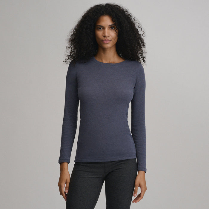 Women's Fav Long Sleeve Crew Neck Tee-Htrindigo-9