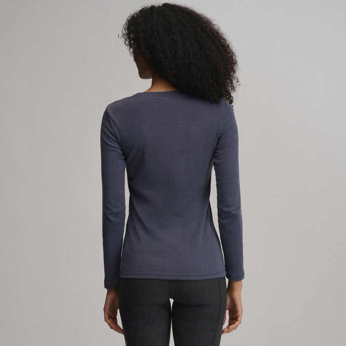 Women's Fav Long Sleeve Crew Neck Tee-Htrindigo-10