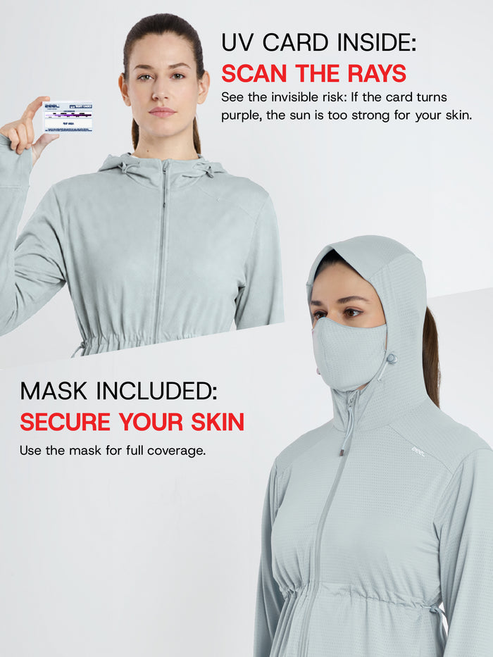 Women's Grey Full Length Sun Jacket | AirWeave™
