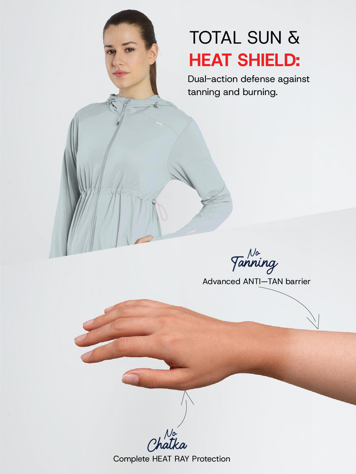 Women's Grey Full Length Sun Jacket | AirWeave™