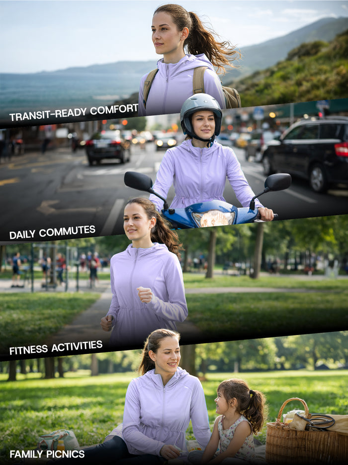 Women's Light Purple Full Length Sun Jacket | AirWeave™