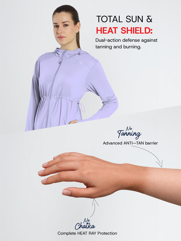 Women's Light Purple Full Length Sun Jacket | AirWeave™