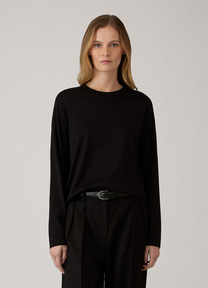 Women's Long Sleeve Everyday T-shirt in Black