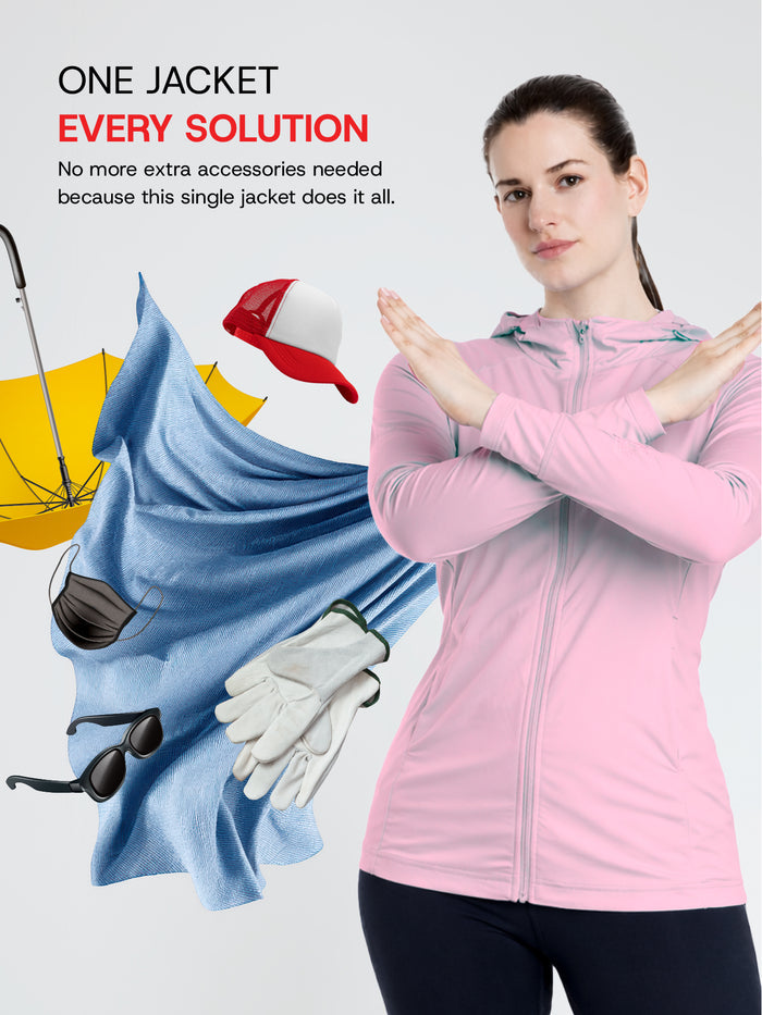Women's Lotus Pink Mid-Length Sun Jacket | AirWeave™