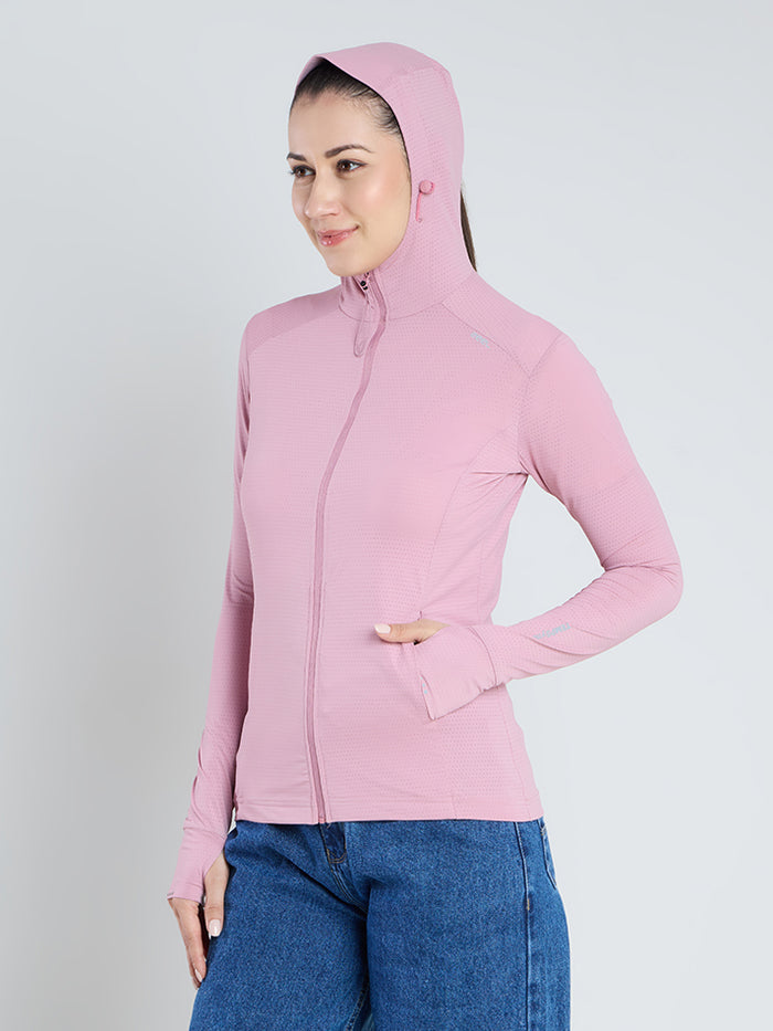 Women's Lotus Pink Mid-Length Sun Jacket | AirWeave™