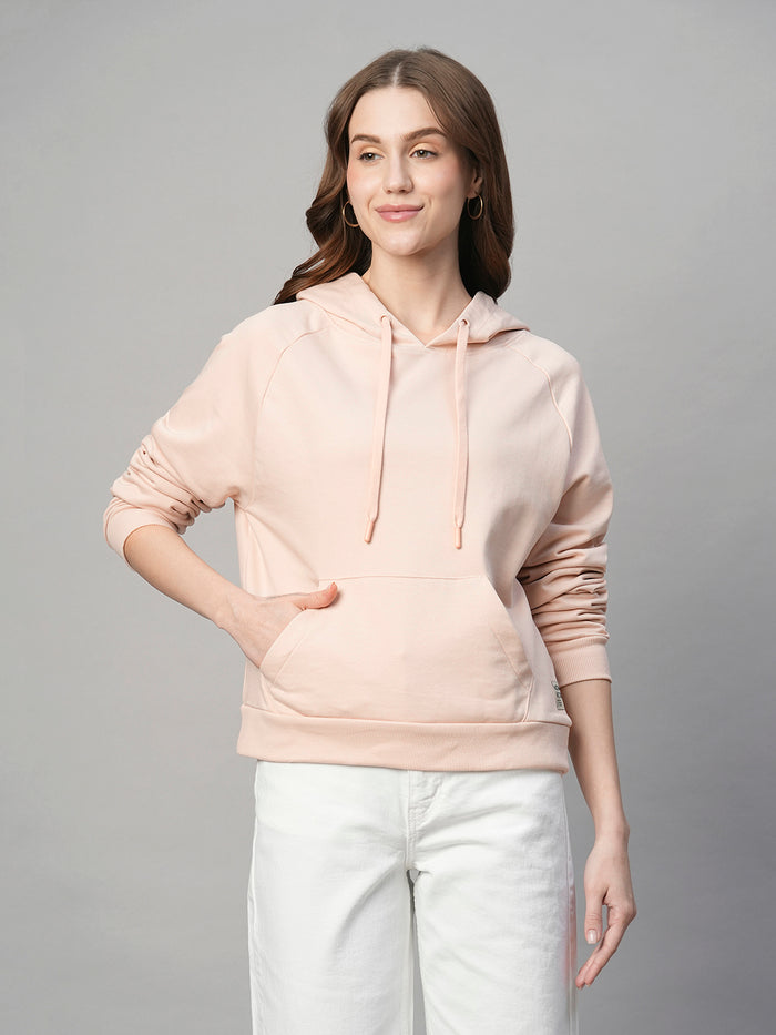 Women's Organic Cotton Regular Fit Hoodie Sweatshirt Pink
