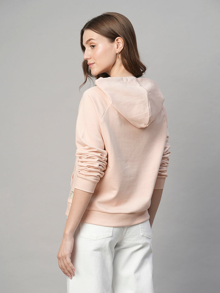 Women's Organic Cotton Regular Fit Hoodie Sweatshirt Pink