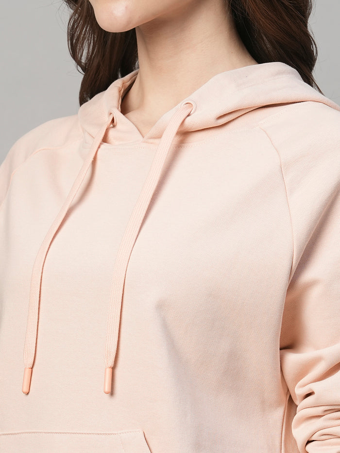Women's Organic Cotton Regular Fit Hoodie Sweatshirt Pink