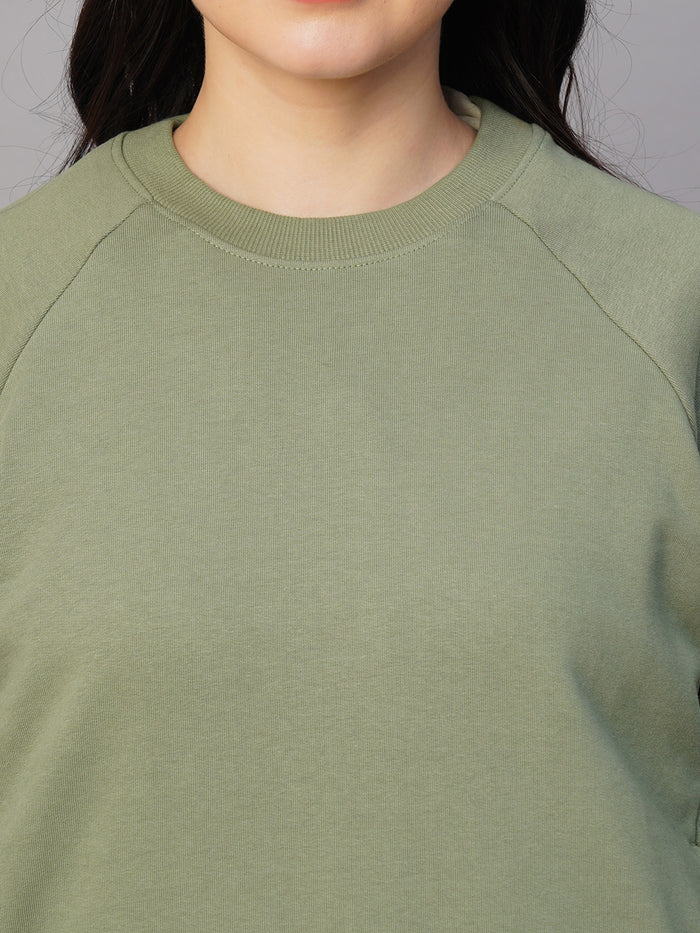 Women's Organic Cotton Regular Fit Sweatshirt Light Green