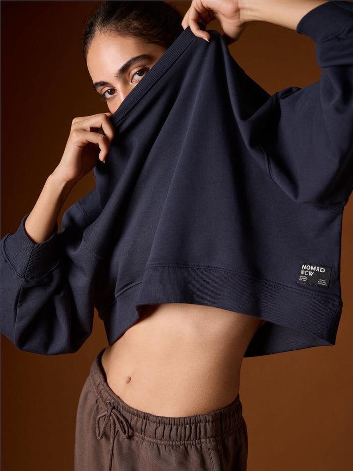 Women's Organic Cotton Regular Fit Sweatshirt Navy
