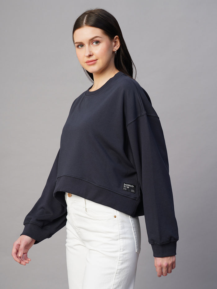 Women's Organic Cotton Regular Fit Sweatshirt Navy