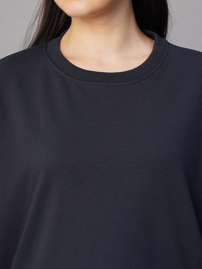 Women's Organic Cotton Regular Fit Sweatshirt Navy