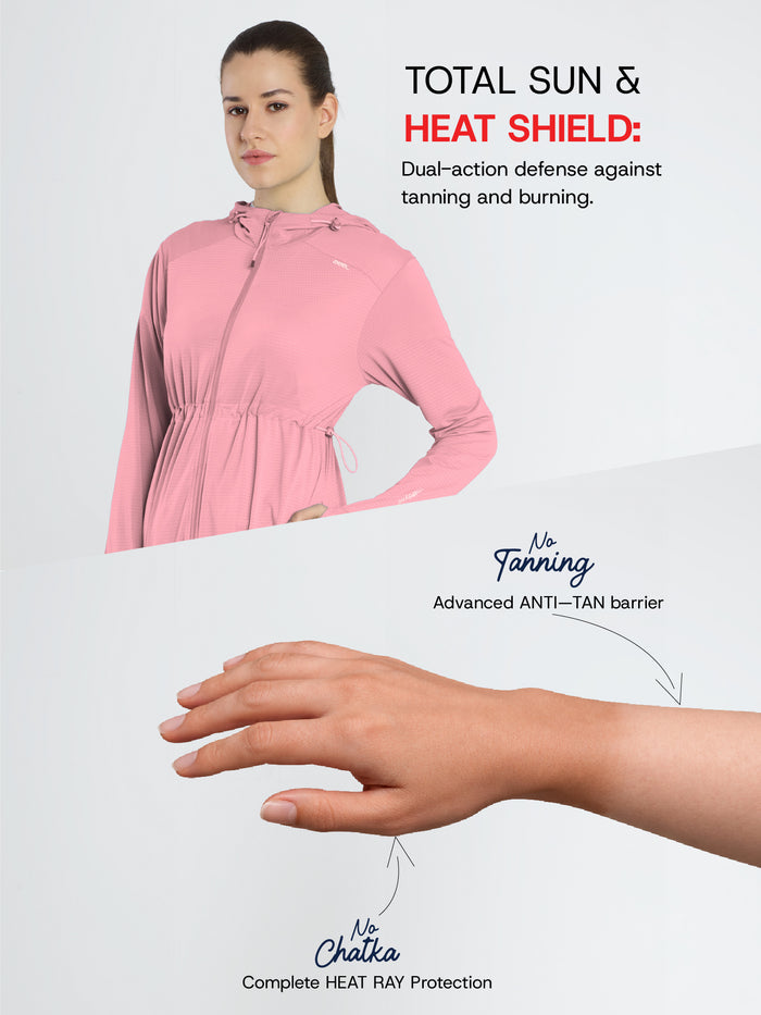Women's Pink Full Length Sun Jacket | AirWeave™