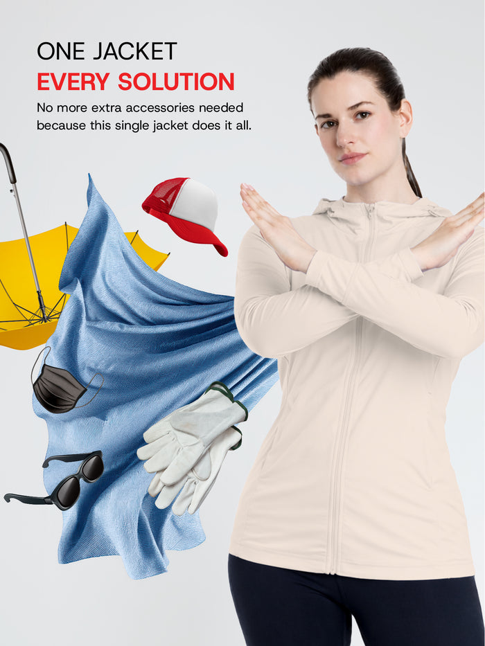 Women's Pink Mid-Length Sun Jacket | AirWeave™