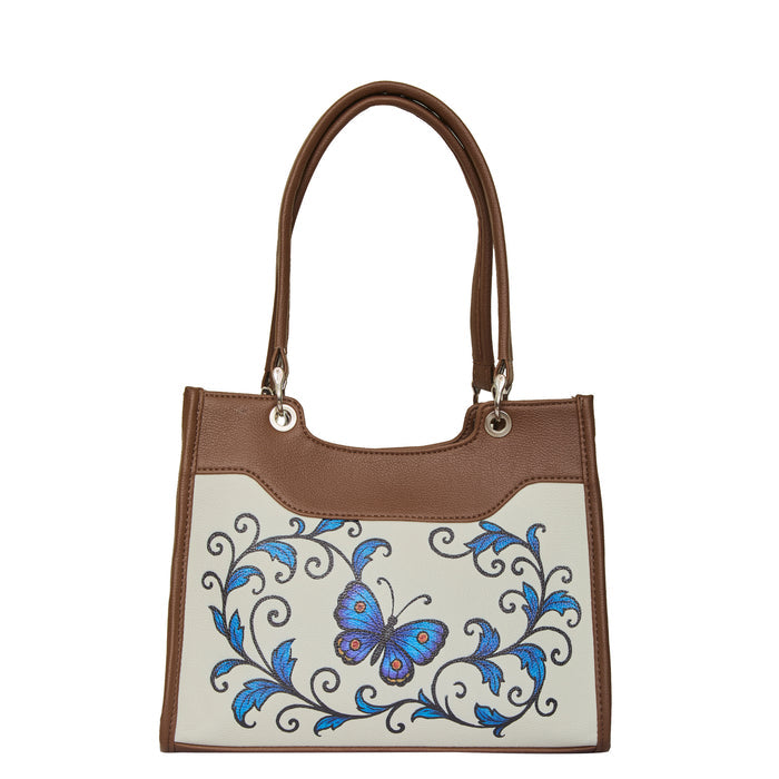 Women's handpainted butterfly satchel crossbody bag for work, travel, and daily use
