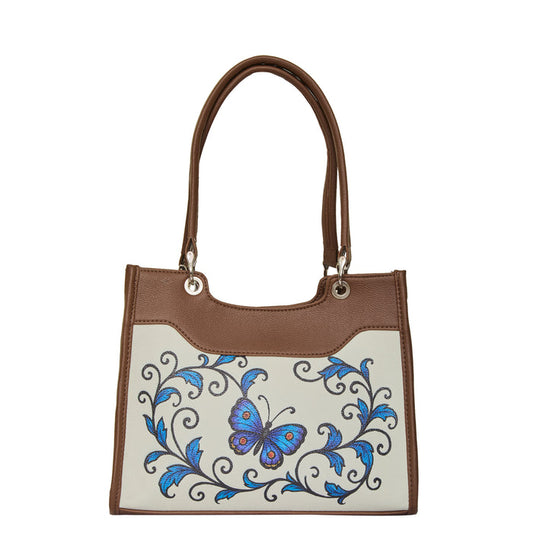 Women's handpainted butterfly satchel crossbody bag for work, travel, and daily use