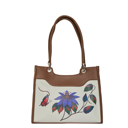 Women's handpainted floral satchel crossbody bag for work, travel, and daily use