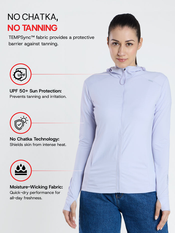 Women's Purple Mid-Length Sun Jacket | AirWeave™