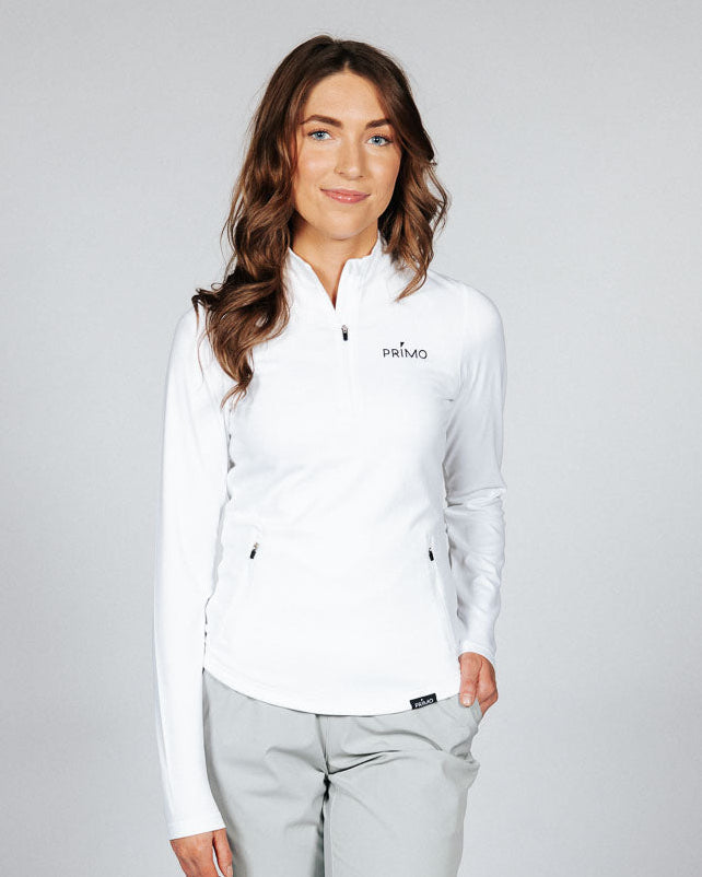 Women's White Quarterzip