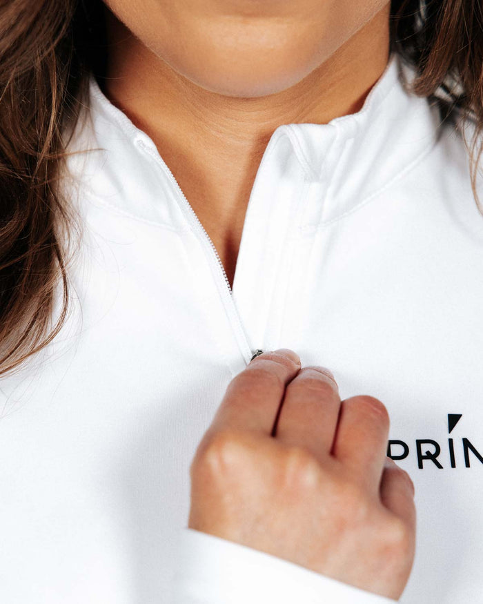 Women's White Quarterzip