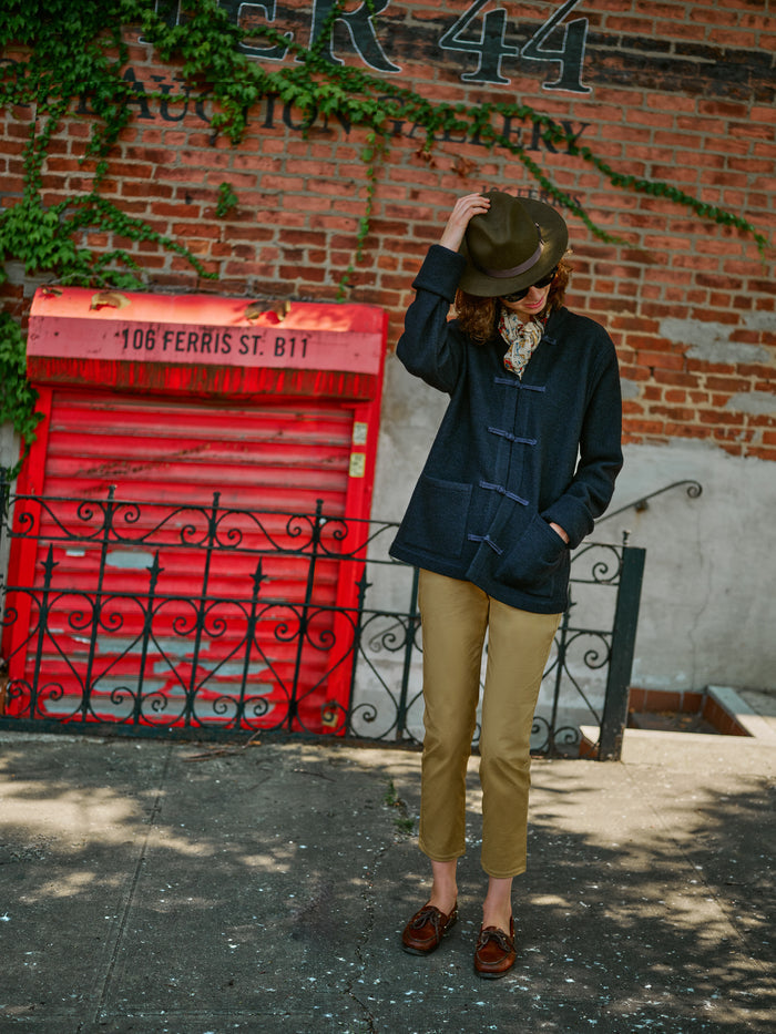 Women's Wool Felt Trilby Hat in Olive Mix