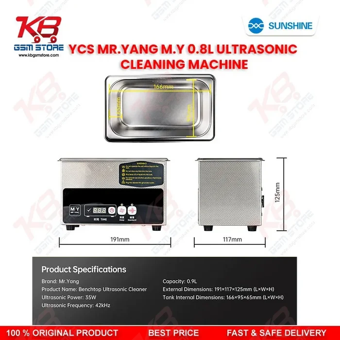 YCS Mr.Yang M.Y C08 0.8L Ultrasonic Cleaning Machine for Mobile PCB Motherboard IC Repair