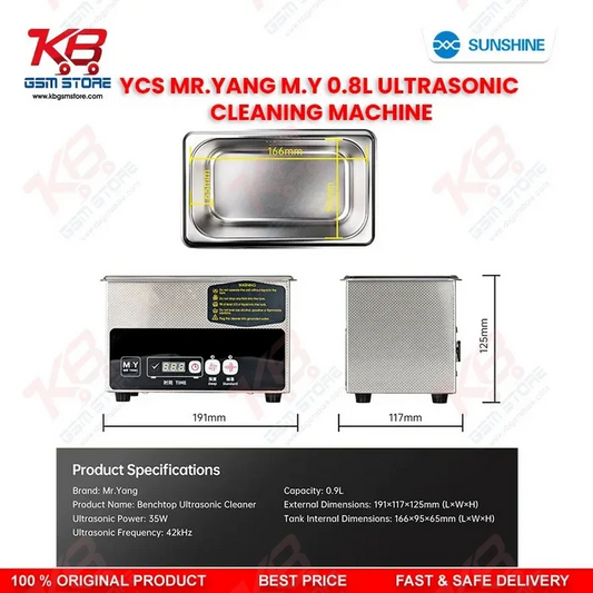 YCS Mr.Yang M.Y C08 0.8L Ultrasonic Cleaning Machine for Mobile PCB Motherboard IC Repair